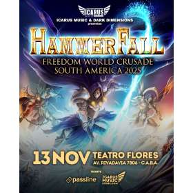 HammerFall en Argentina – 13 Nov 2025 | Teatro Flores | ENTRADAS