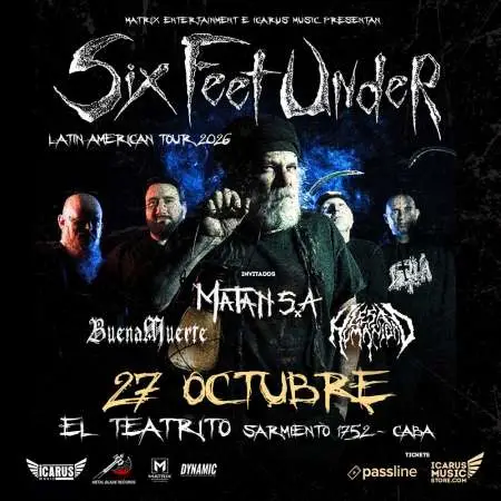 Six Feet Under en Argentina 2026 | Chris Barnes en El Teatrito
